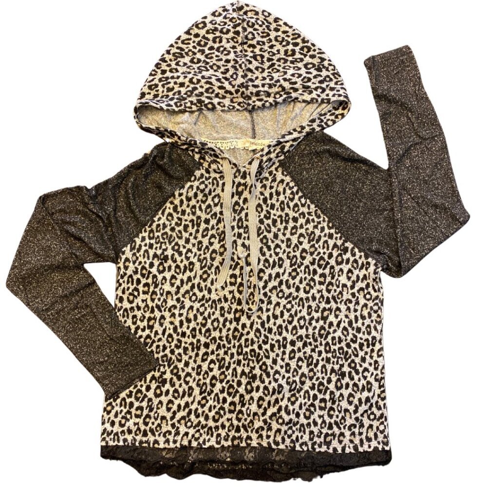 Leopard Print Lightweight Hoodie - Size Medium - Picture 7 of 16